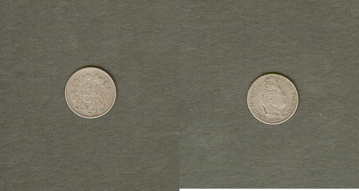 quarter franc Louis Philippe 1845A gVF/EF